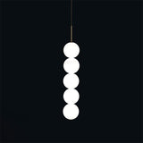 Modern Abacus Glass Globe Pendant Light Modular LED Vertical Hanging Lamp in Gold