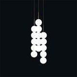 Modern Abacus Glass Globe Pendant Light Modular LED Vertical Hanging Lamp in Gold