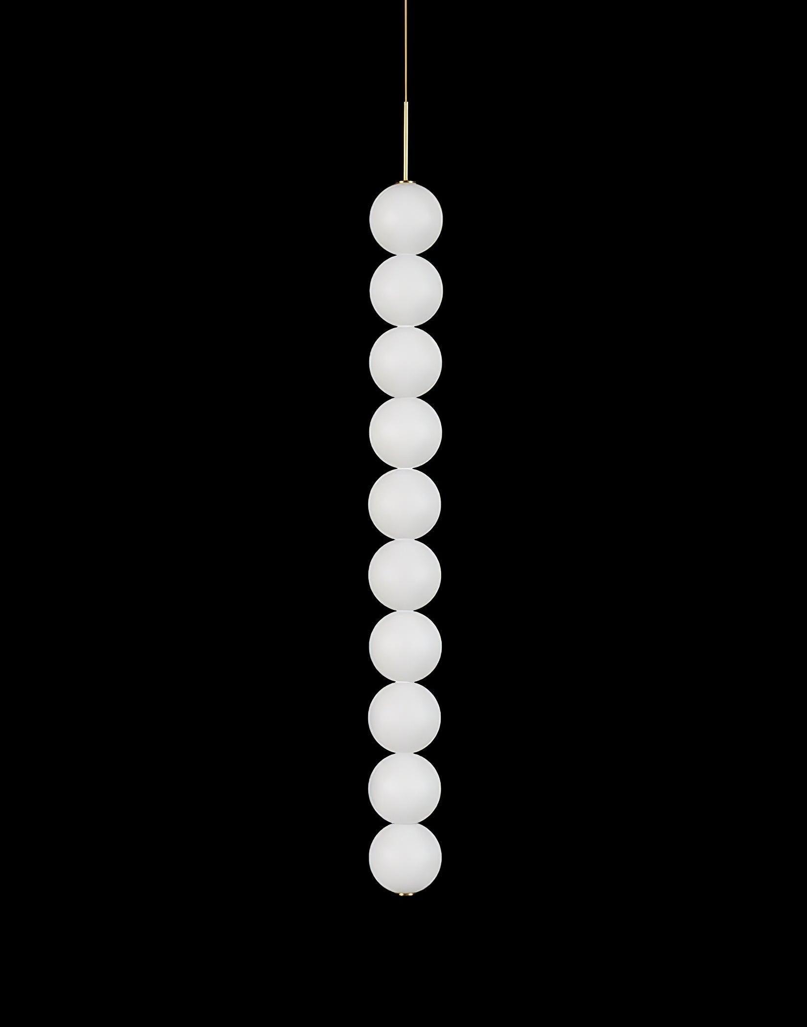 Modern Abacus Glass Globe Pendant Light Modular LED Vertical Hanging Lamp in Gold