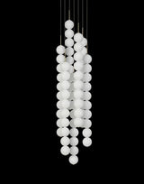 Modern Abacus Glass Globe Pendant Light Modular LED Vertical Hanging Lamp in Gold