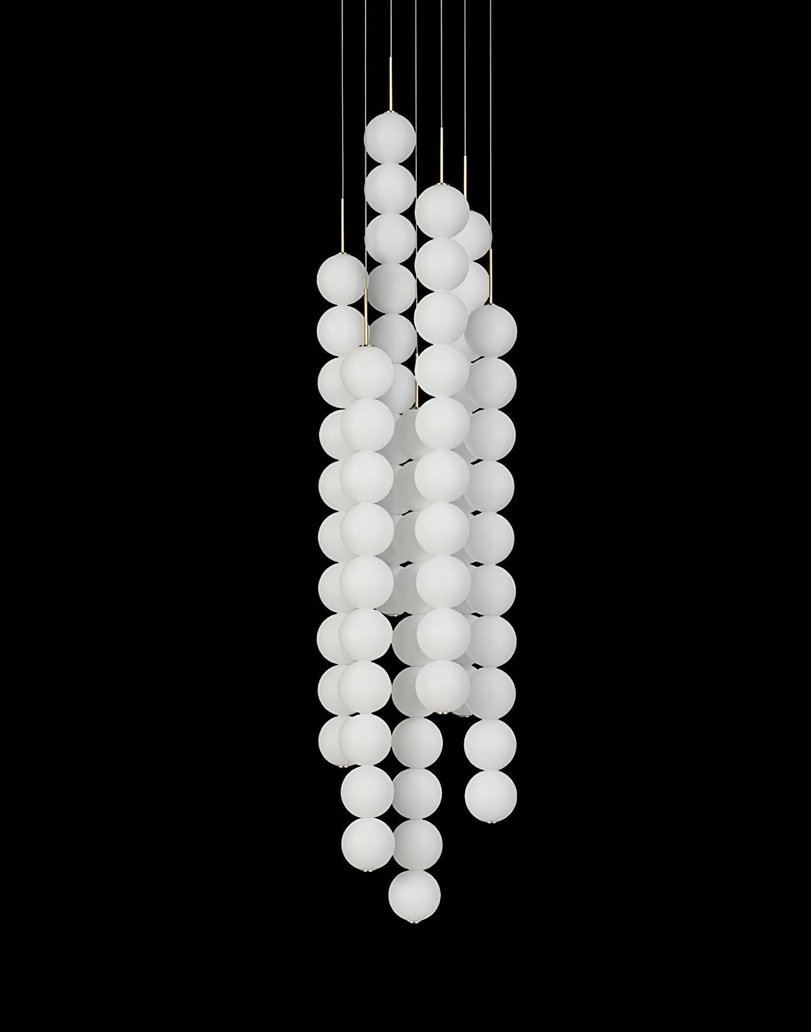 Modern Abacus Glass Globe Pendant Light Modular LED Vertical Hanging Lamp in Gold