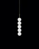 Modern Abacus Glass Globe Pendant Light Modular LED Vertical Hanging Lamp in Gold