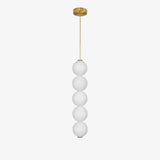 Modern Abacus Glass Globe Pendant Light Modular LED Vertical Hanging Lamp in Gold