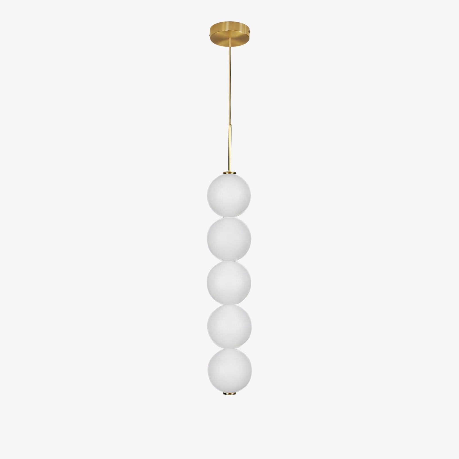 Modern Abacus Glass Globe Pendant Light Modular LED Vertical Hanging Lamp in Gold