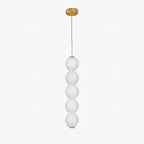 Modern Abacus Glass Globe Pendant Light Modular LED Vertical Hanging Lamp in Gold