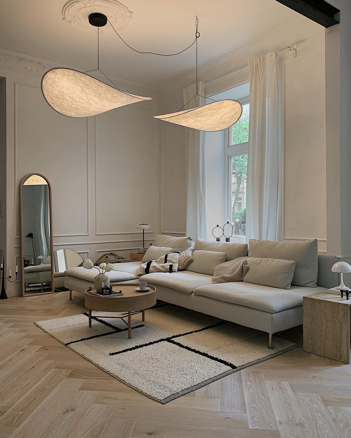 Modern Abstract Cloud Tyvek Pendant Light Sustainable LED Hanging Ceiling Luminaire
