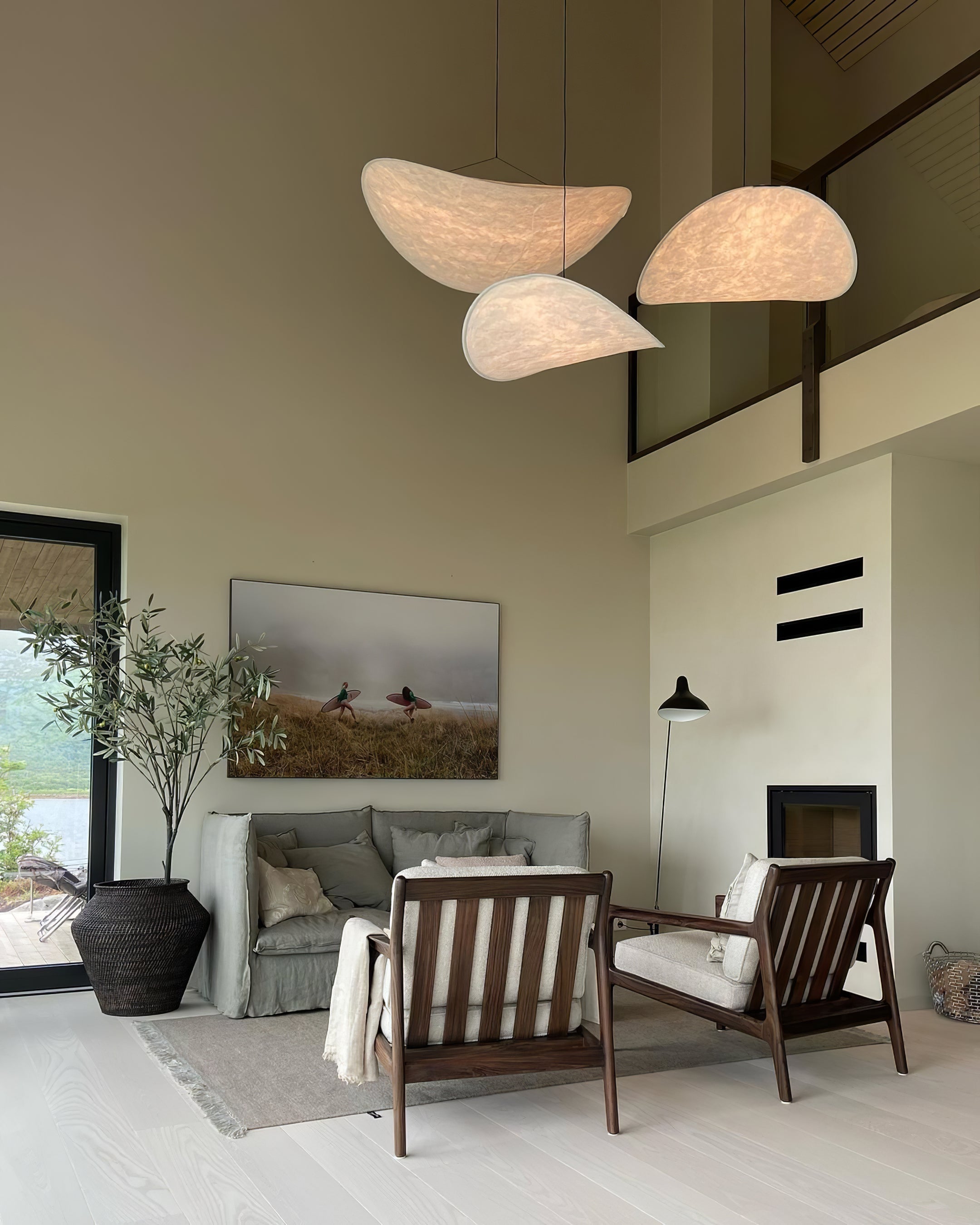 Modern Abstract Cloud Tyvek Pendant Light Sustainable LED Hanging Ceiling Luminaire