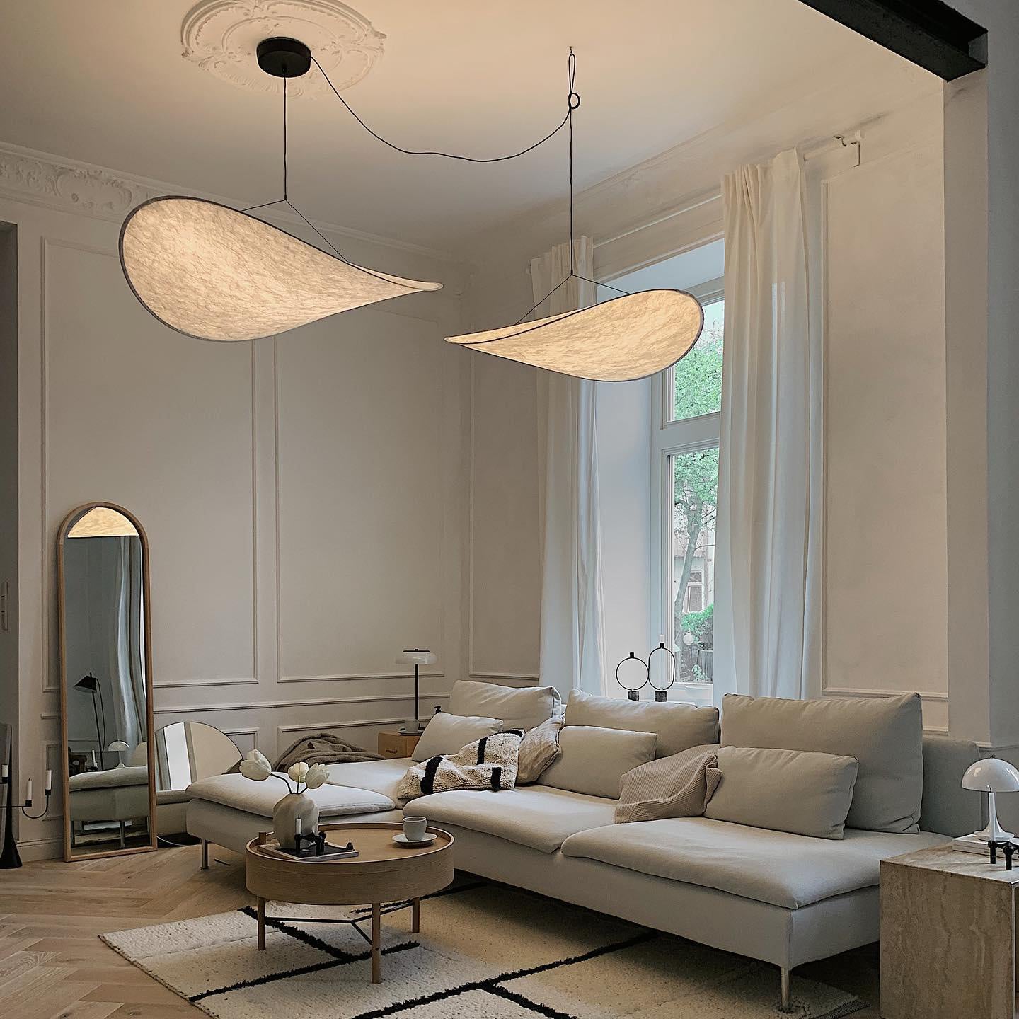 Modern Abstract Cloud Tyvek Pendant Light Sustainable LED Hanging Ceiling Luminaire