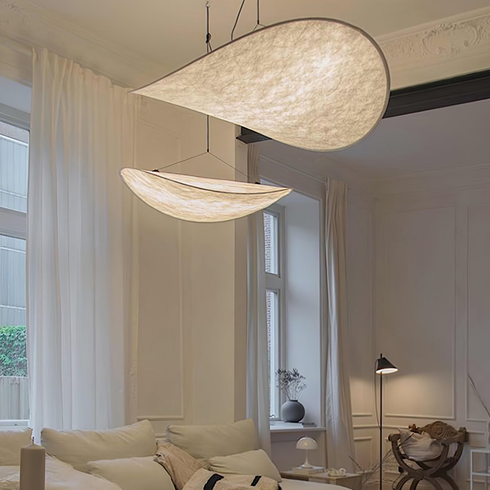 Modern Abstract Cloud Tyvek Pendant Light Sustainable LED Hanging Ceiling Luminaire