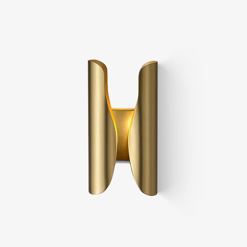 Modern Abstract Coiled Metal Wall Sconce Set of 2 Indoor Brass Lighting Fixture for Bedroom and Living Room