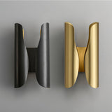 Modern Abstract Coiled Metal Wall Sconce Set of 2 Indoor Brass Lighting Fixture for Bedroom and Living Room