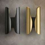 Modern Abstract Coiled Metal Wall Sconce Set of 2 Indoor Brass Lighting Fixture for Bedroom and Living Room