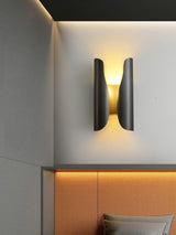 Modern Abstract Coiled Metal Wall Sconce Set of 2 Indoor Brass Lighting Fixture for Bedroom and Living Room
