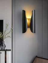 Modern Abstract Coiled Metal Wall Sconce Set of 2 Indoor Brass Lighting Fixture for Bedroom and Living Room