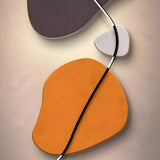 Modern Abstract Geometric Canvas Wall Art Decor Integrated Silent Clock Brushed Aluminum Frame