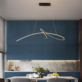 Modern Abstract Wave LED Chandelier Light Fixture Aluminum Silica Gel Ceiling Pendant