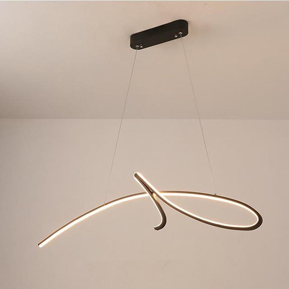 Modern Abstract Wave LED Chandelier Light Fixture Aluminum Silica Gel Ceiling Pendant