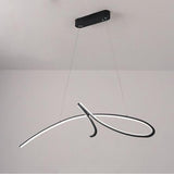Modern Abstract Wave LED Chandelier Light Fixture Aluminum Silica Gel Ceiling Pendant