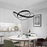 Modern Abstract Wave LED Pendant Light Dimmable Chandelier for Dining Room and Living Room