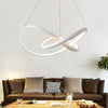 Modern Abstract Wave LED Pendant Light Dimmable Chandelier for Dining Room and Living Room