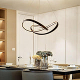 Modern Abstract Wave LED Pendant Light Dimmable Chandelier for Dining Room and Living Room