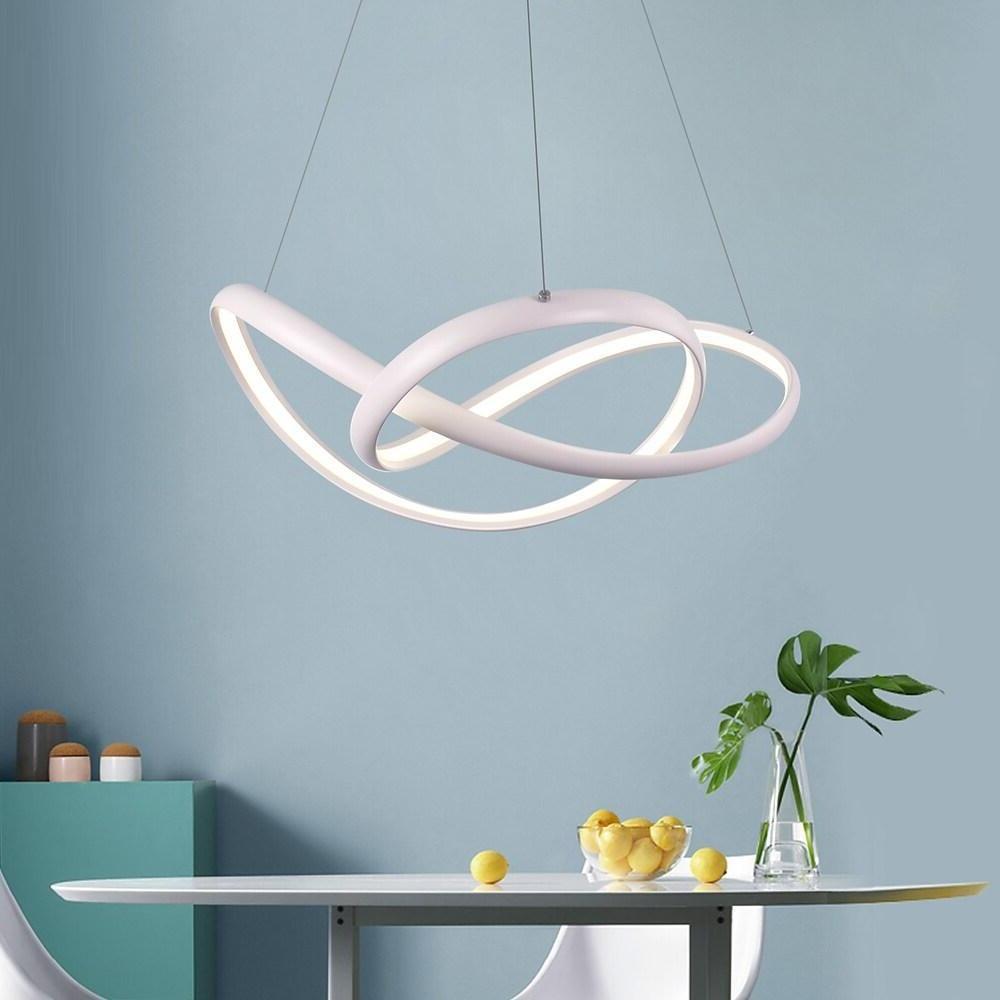 Modern Abstract Wave LED Pendant Light Dimmable Chandelier for Dining Room and Living Room