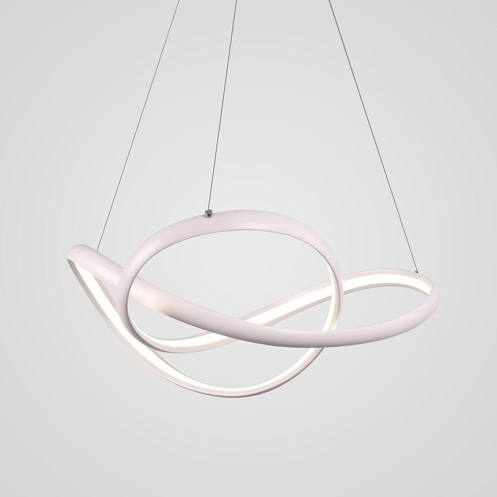Modern Abstract Wave LED Pendant Light Dimmable Chandelier for Dining Room and Living Room