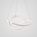 Modern Abstract Wave LED Pendant Light Dimmable Chandelier for Dining Room and Living Room