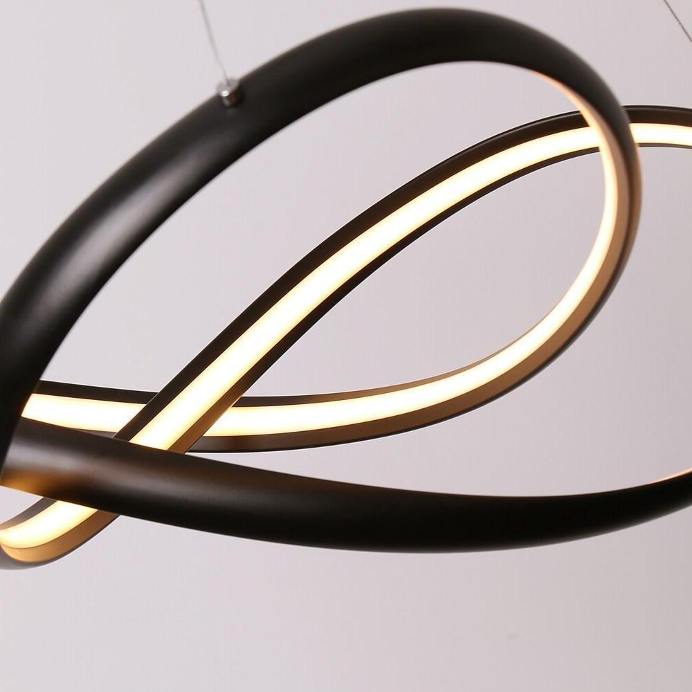 Modern Abstract Wave LED Pendant Light Dimmable Chandelier for Dining Room and Living Room