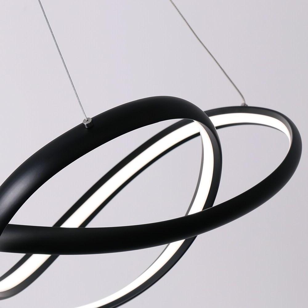 Modern Abstract Wave LED Pendant Light Dimmable Chandelier for Dining Room and Living Room