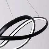 Modern Abstract Wave LED Pendant Light Dimmable Chandelier for Dining Room and Living Room