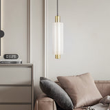 Modern Acrylic Cylinder Pendant Lights 1 2 3 Heads Hanging Ceiling Lamp in Gold or Black
