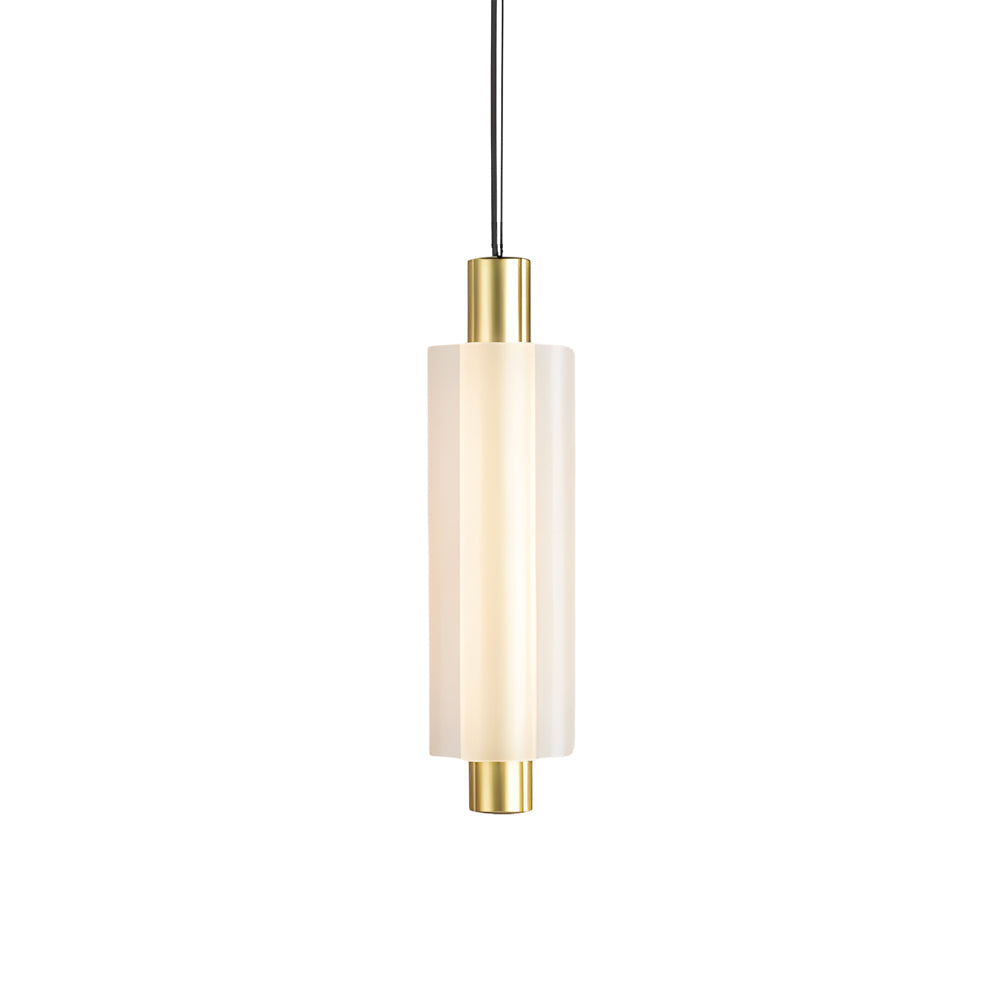 Modern Acrylic Cylinder Pendant Lights 1 2 3 Heads Hanging Ceiling Lamp in Gold or Black