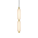 Modern Acrylic Cylinder Pendant Lights 1 2 3 Heads Hanging Ceiling Lamp in Gold or Black