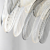 Modern Acrylic Feather Chandelier with 3 Step Dimming for Dining Room and Bedroom