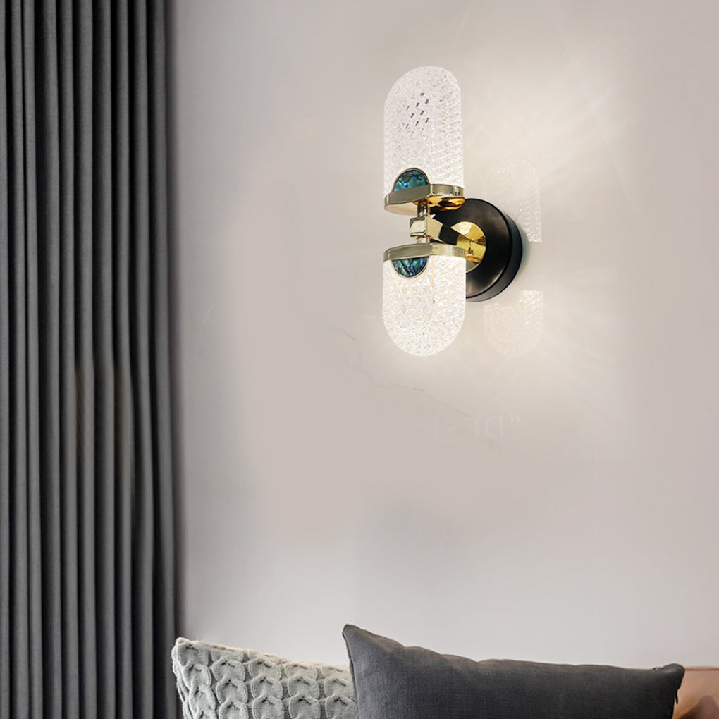 Modern Acrylic LED Wall Sconce with 3 Color Dimming Up and Down Light for Bedroom and Living Room