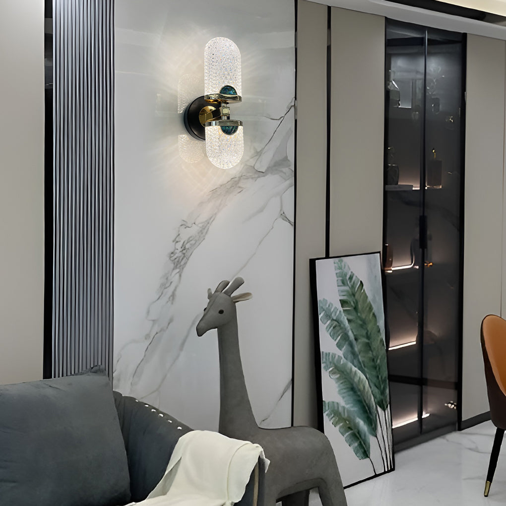 Modern Acrylic LED Wall Sconce with 3 Color Dimming Up and Down Light for Bedroom and Living Room