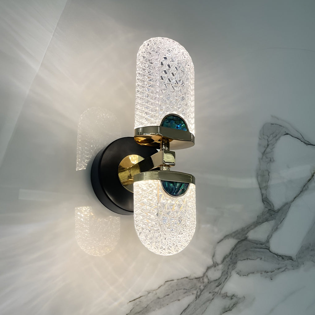 Modern Acrylic LED Wall Sconce with 3 Color Dimming Up and Down Light for Bedroom and Living Room
