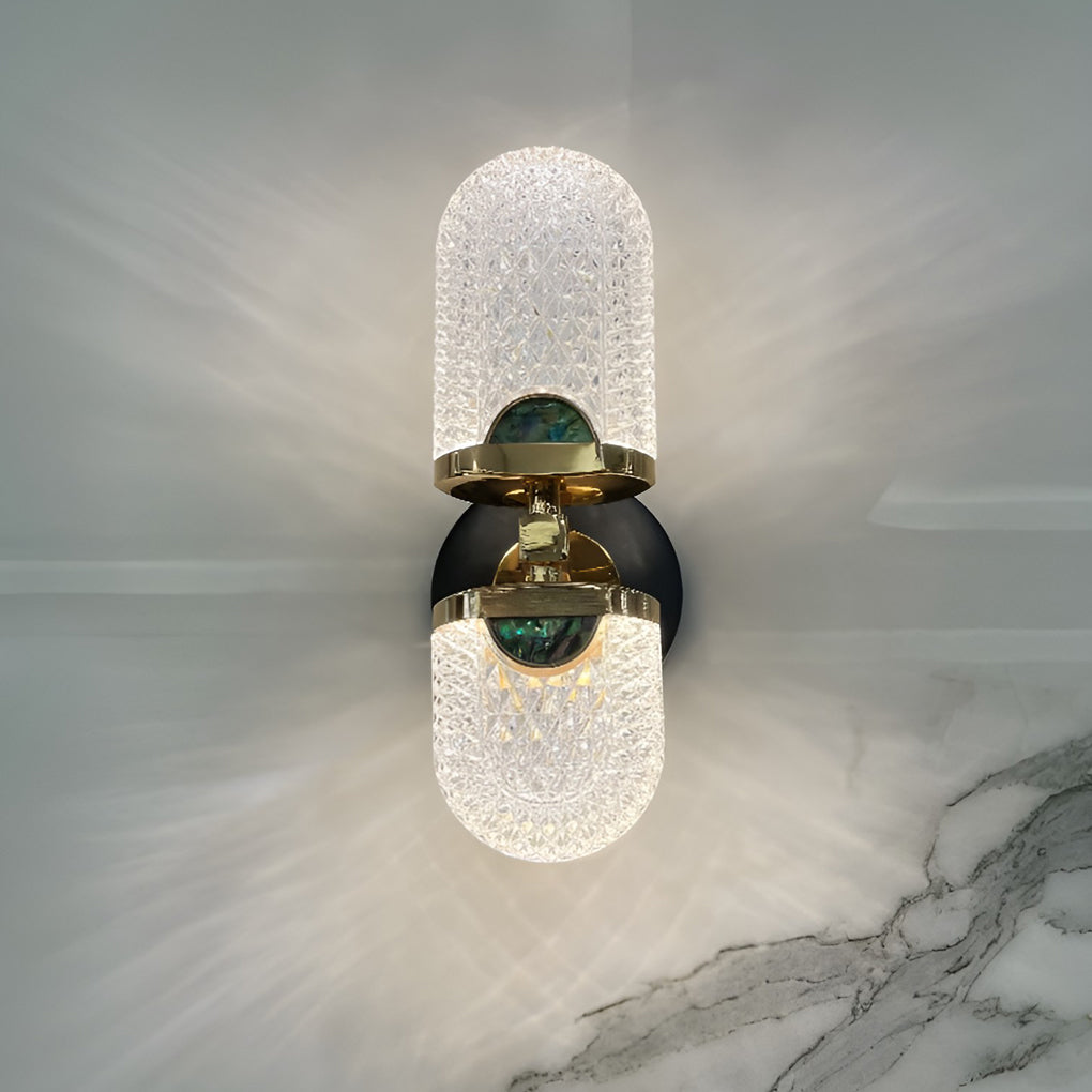 Modern Acrylic LED Wall Sconce with 3 Color Dimming Up and Down Light for Bedroom and Living Room