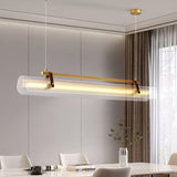 Modern Acrylic Linear LED Pendant Light for Dining Room and Office Chandelier