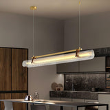 Modern Acrylic Linear LED Pendant Light for Dining Room and Office Chandelier