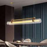 Modern Acrylic Linear LED Pendant Light for Dining Room and Office Chandelier