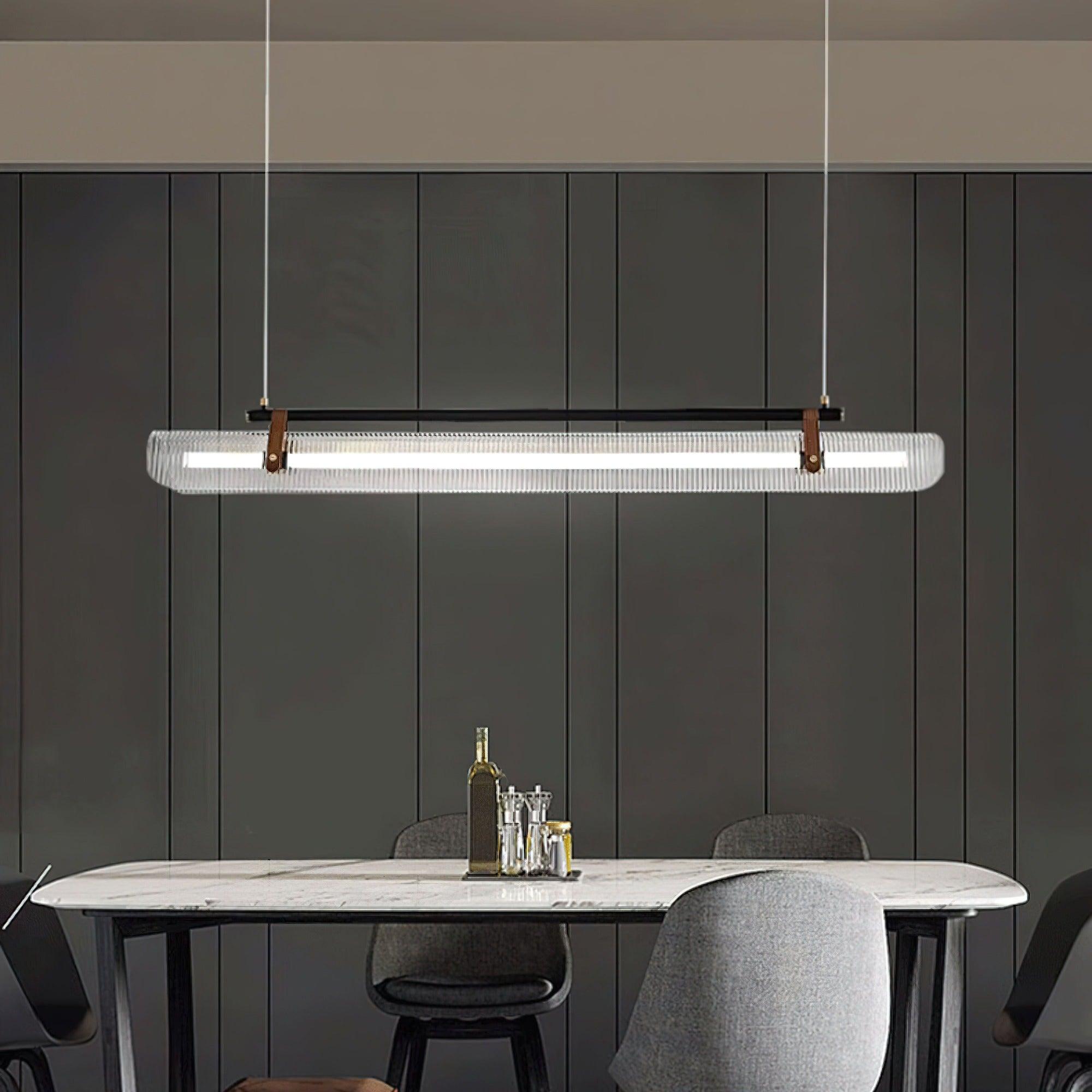 Modern Acrylic Linear LED Pendant Light for Dining Room and Office Chandelier