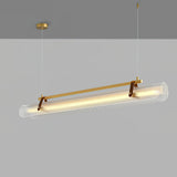 Modern Acrylic Linear LED Pendant Light for Dining Room and Office Chandelier