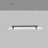 Modern Acrylic Linear LED Pendant Light for Dining Room and Office Chandelier