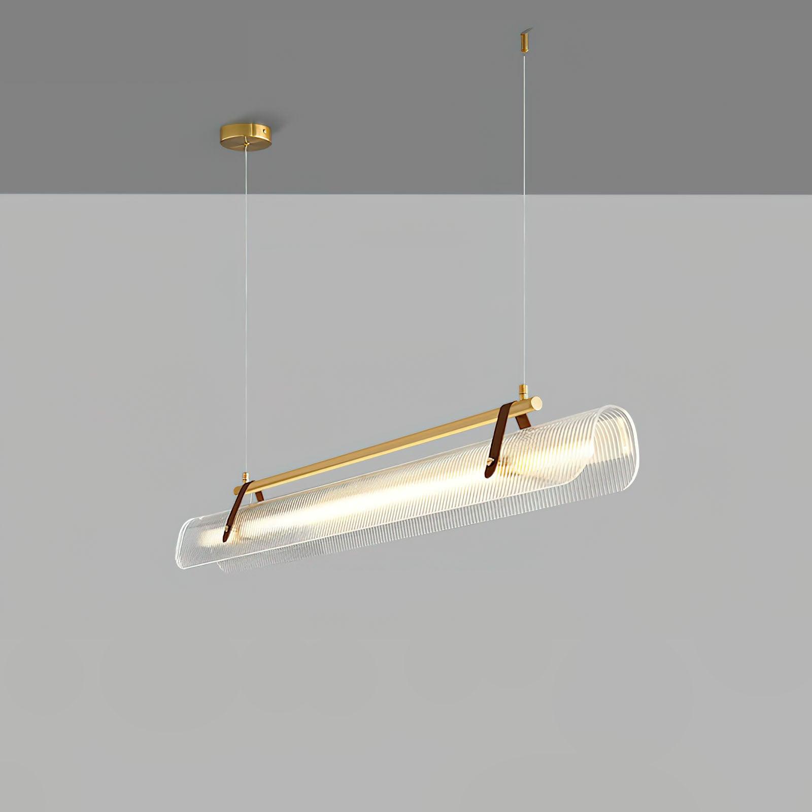 Modern Acrylic Linear LED Pendant Light for Dining Room and Office Chandelier