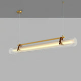Modern Acrylic Linear LED Pendant Light for Dining Room and Office Chandelier