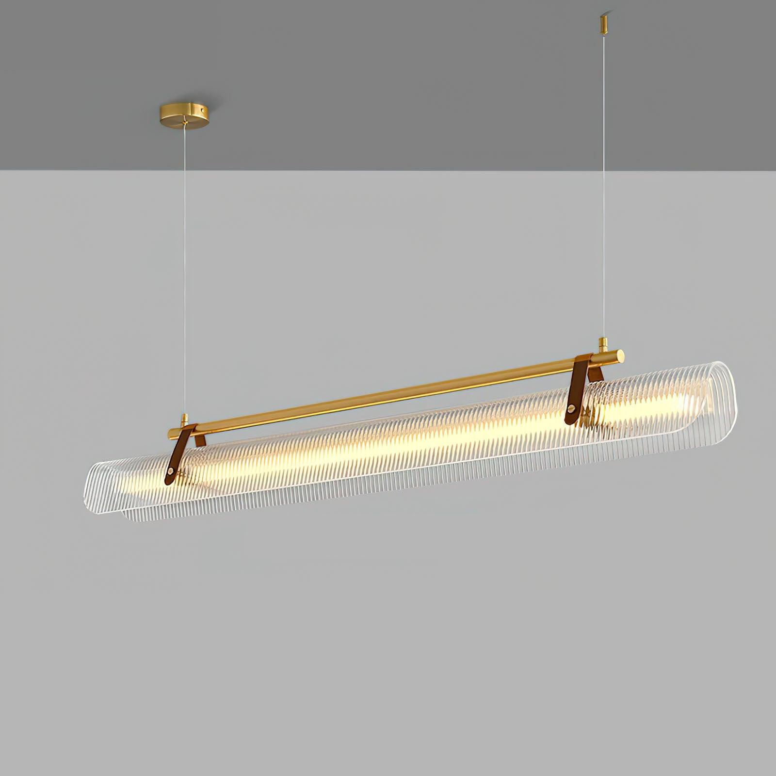 Modern Acrylic Linear LED Pendant Light for Dining Room and Office Chandelier