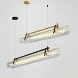 Modern Acrylic Linear LED Pendant Light for Dining Room and Office Chandelier