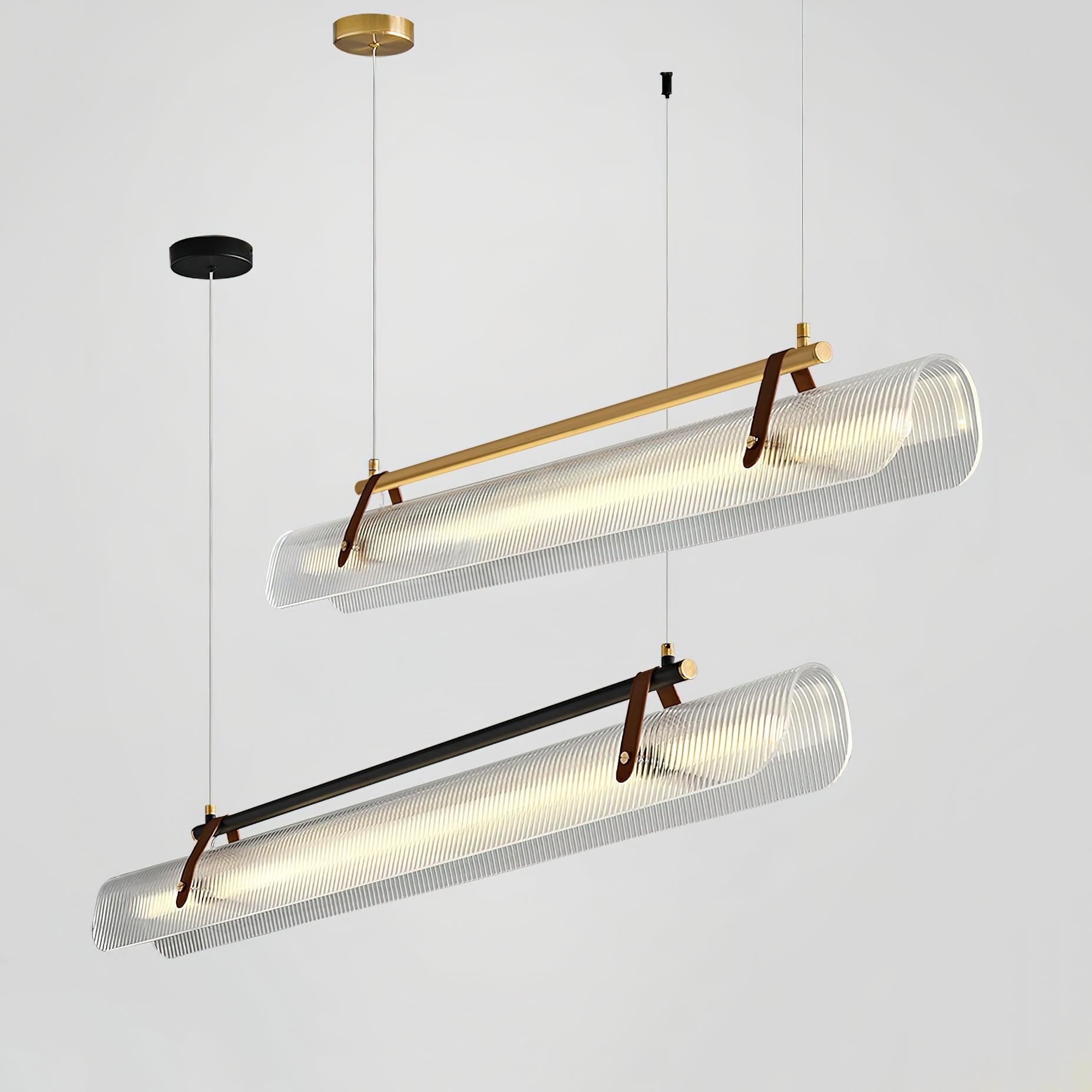 Modern Acrylic Linear LED Pendant Light for Dining Room and Office Chandelier